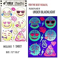 Vista 36 de Tatuaje temporal para fiesta de luz negra, 1 hoja, trasero