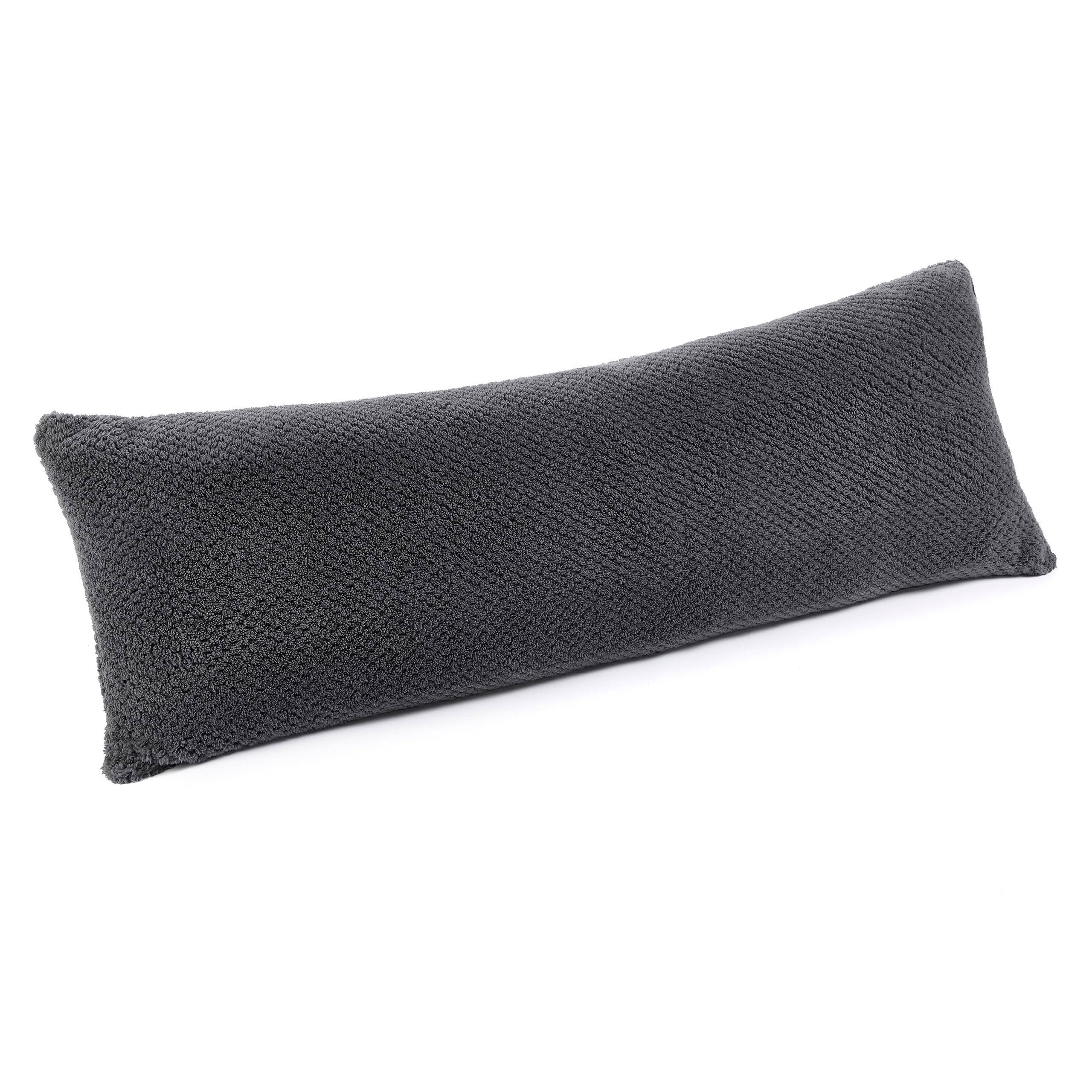 Downland Waffle Charcoal Huggleland Full Body Bolster Pillow 4.5Ft – Soft Waffle Fleece Cushion, Orthopaedic Long Pillow For Maternity & Pregnancy Support, Anti-Allergy Side Sleeper Pillow (Charcoal)