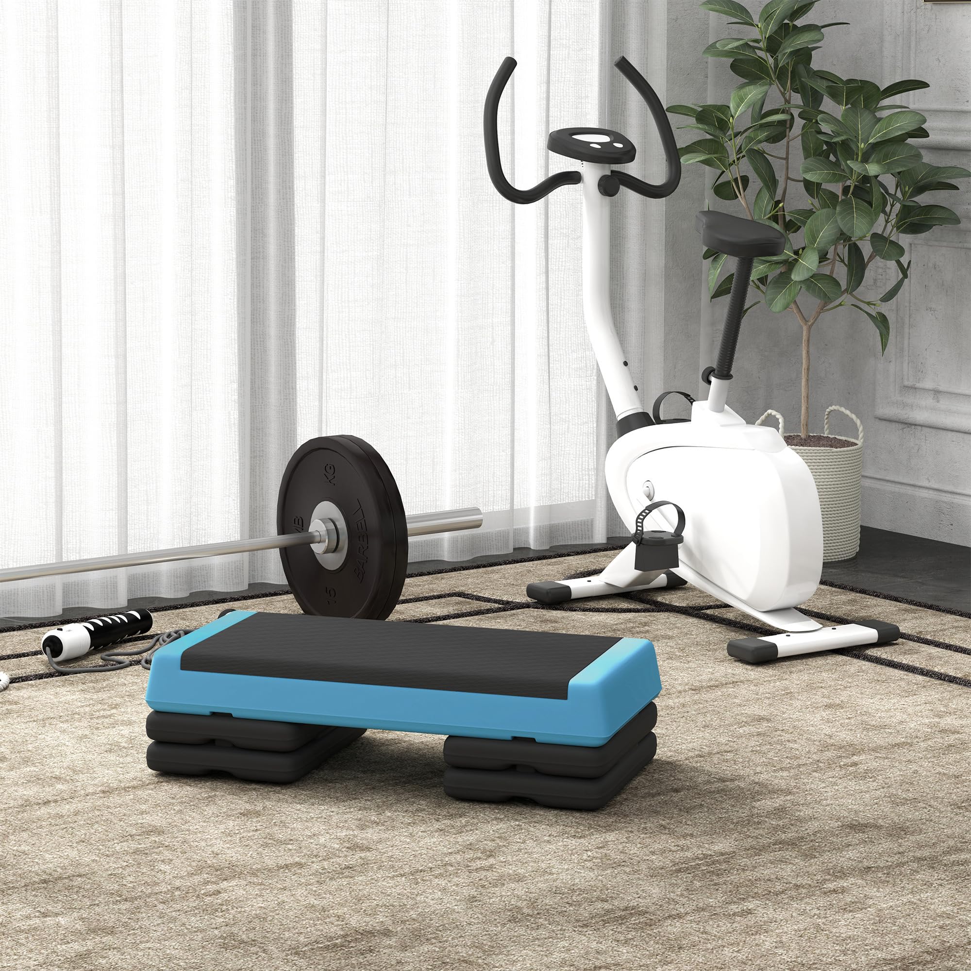 Stepper Fitness 3 Hauteurs Réglables (10,5/15,5/20,5 Cm) - Surface Antidérapante EVA, Support 250 Kg, Pour Maison, Salle, Bureau