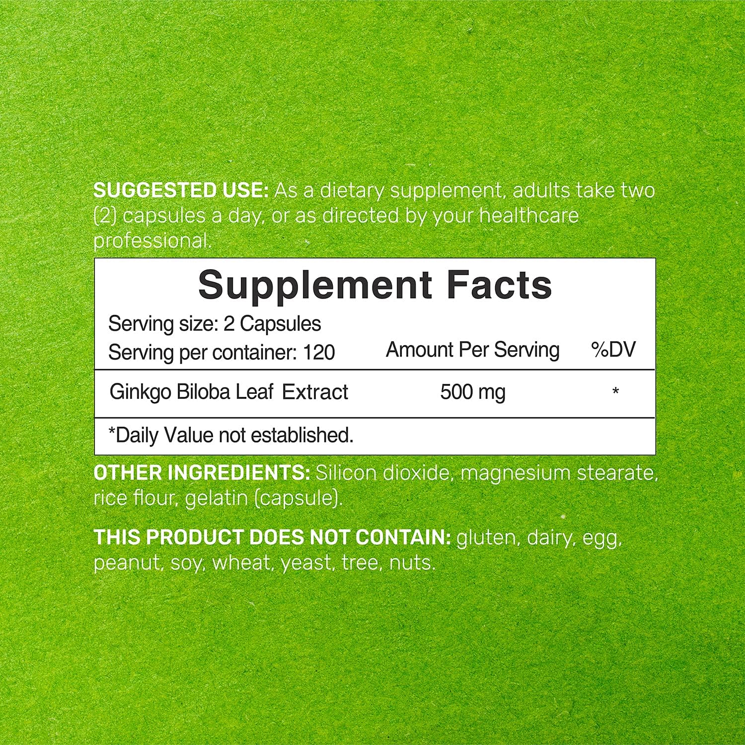 Eagleshine Vitamins Ginkgo Biloba 500mg, 240 Capsules, 4 Months Supply, Promotes Brain Function - Improves Memory, Concentration & Support Mental Clarity : Health & Household