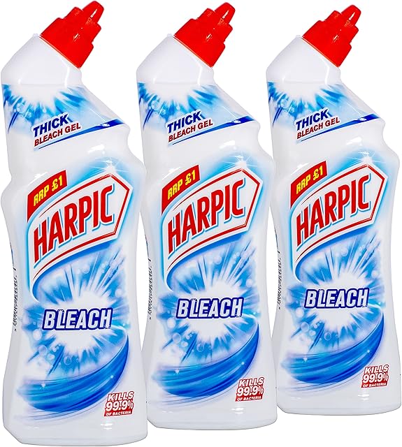 3x Harpic Bleach Toilet Cleaner 750ml (3)