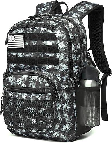 Miniatura 10 de Mochila táctica militar para hombres, bolsa de asalto de 3 días con sistema Molle para aventuras al aire libre, Negro -, 25 L, Mochila táctica Negro