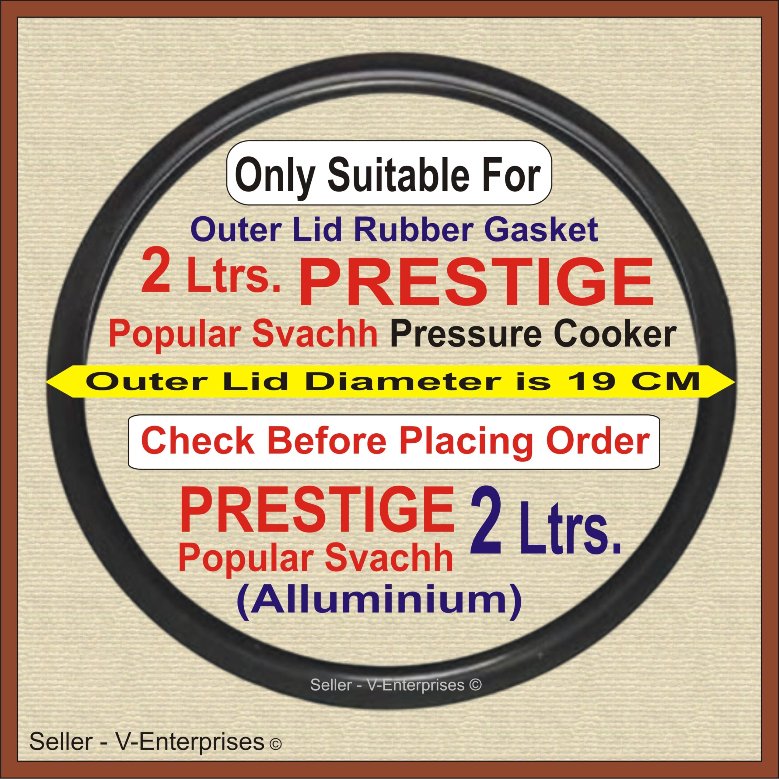 Outer Lid Rubber Gasket for 2 Litre PRESTIGE Popular Svachh Alluminium Pressure Cooker. Outer side Dimeter is 19 cm (Pack of 1) (Black Color) (B0DB6DP8RQ) Amazon Price History, Amazon Price Tracker