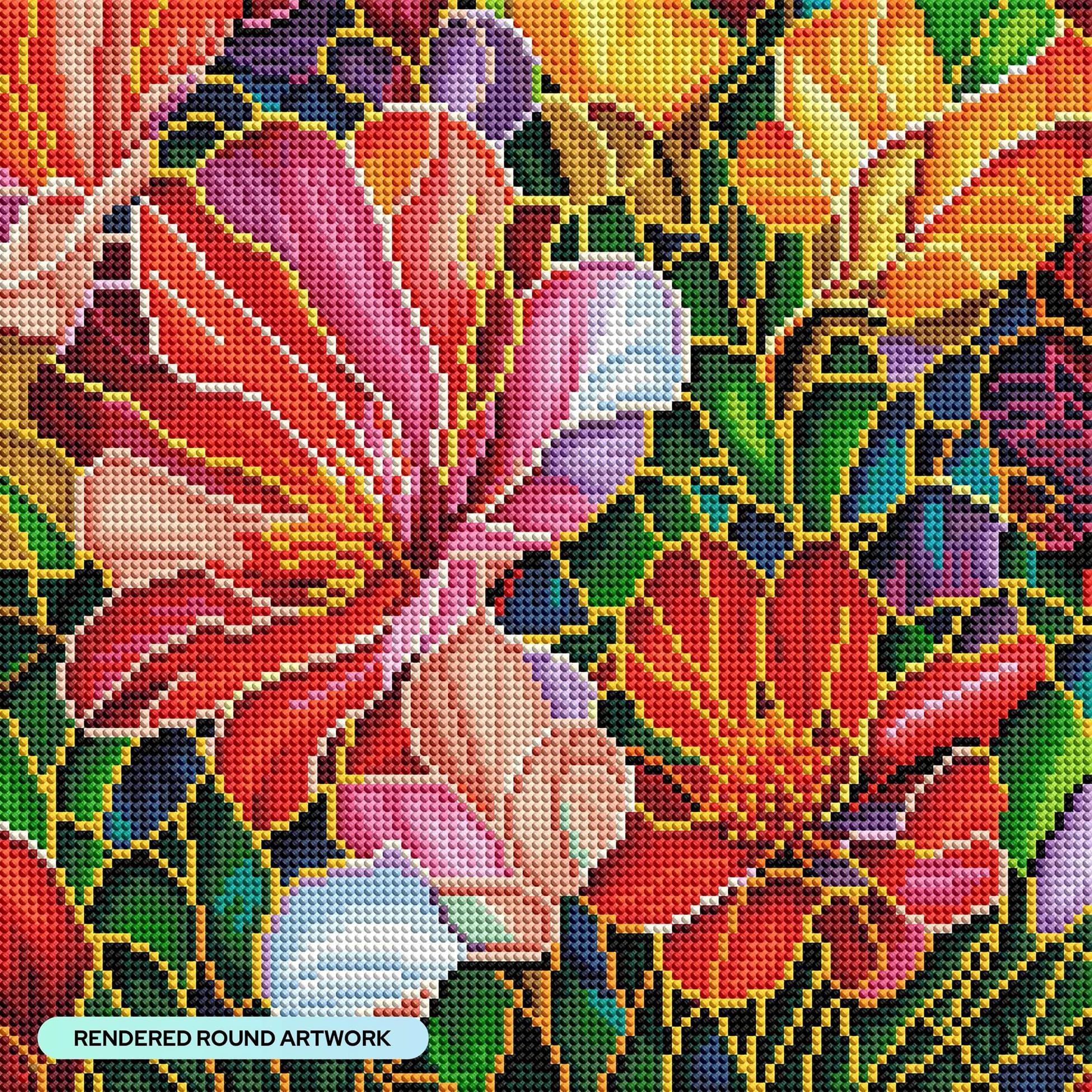 DIAMOND ART CLUB Stained Glass Flower Diamond Painting Kit, Floral