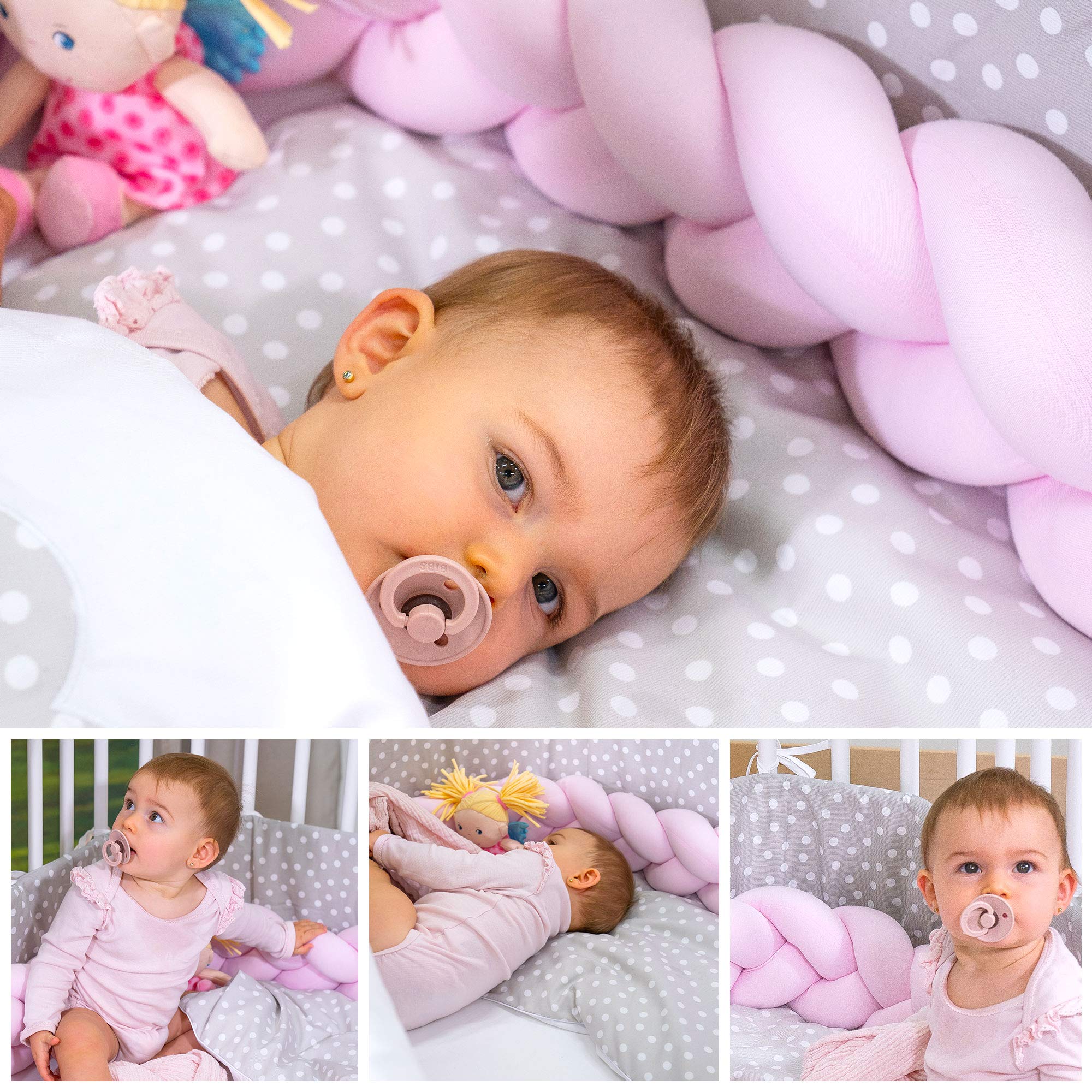 babybay Baby Kuschelschlange Nackenrolle Kopfschutz für Wickeltisch Creme 180cm