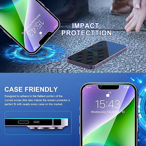 Miniatura 9 de ImpactStrong Protector de pantalla de vidrio templado inastillable para iPhone 8, 7, 6s, 6, marco de fácil instalación, sin burbujas, dureza 9H,