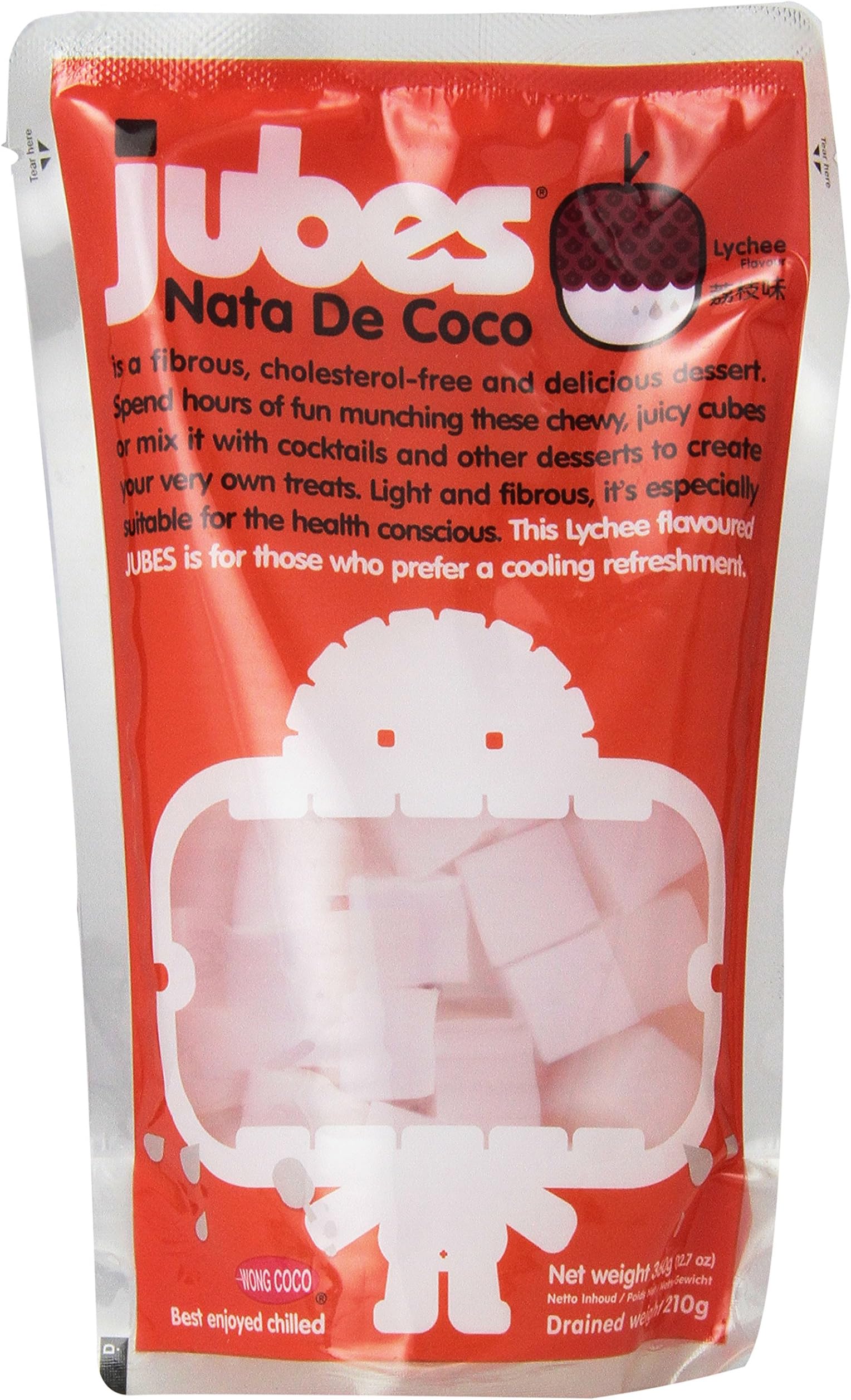 Jubes Nata De Coco, Lychee, 12.7-Ounce (Pack of 24)