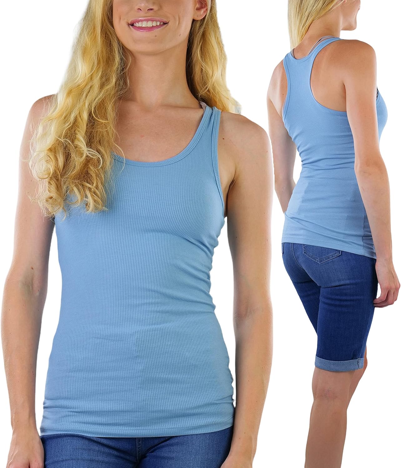 ribbed racer back tank top