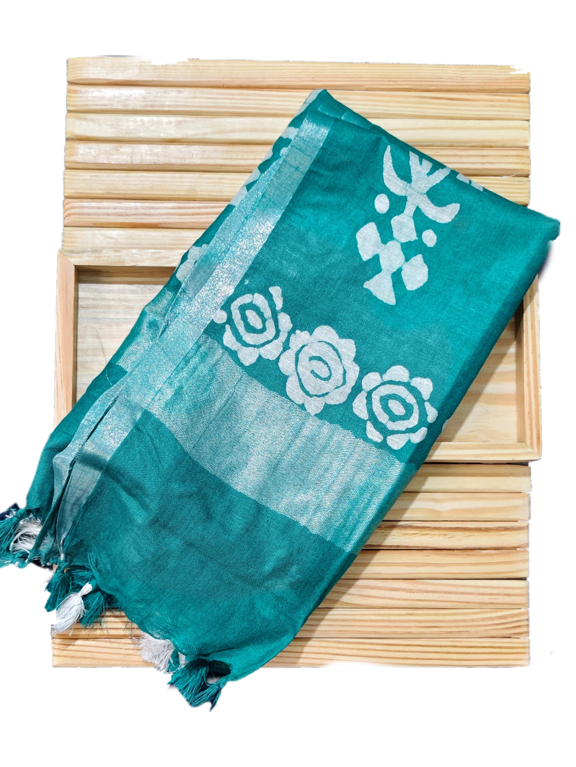| Women's Linen Cotton Dupatta | Soft Breathable Stole | Batique Printed And Zari Border Woven Pattern | Perfact For Kurti, Suit & Ethnic Wear_Full Size_2.5m approx-image-31