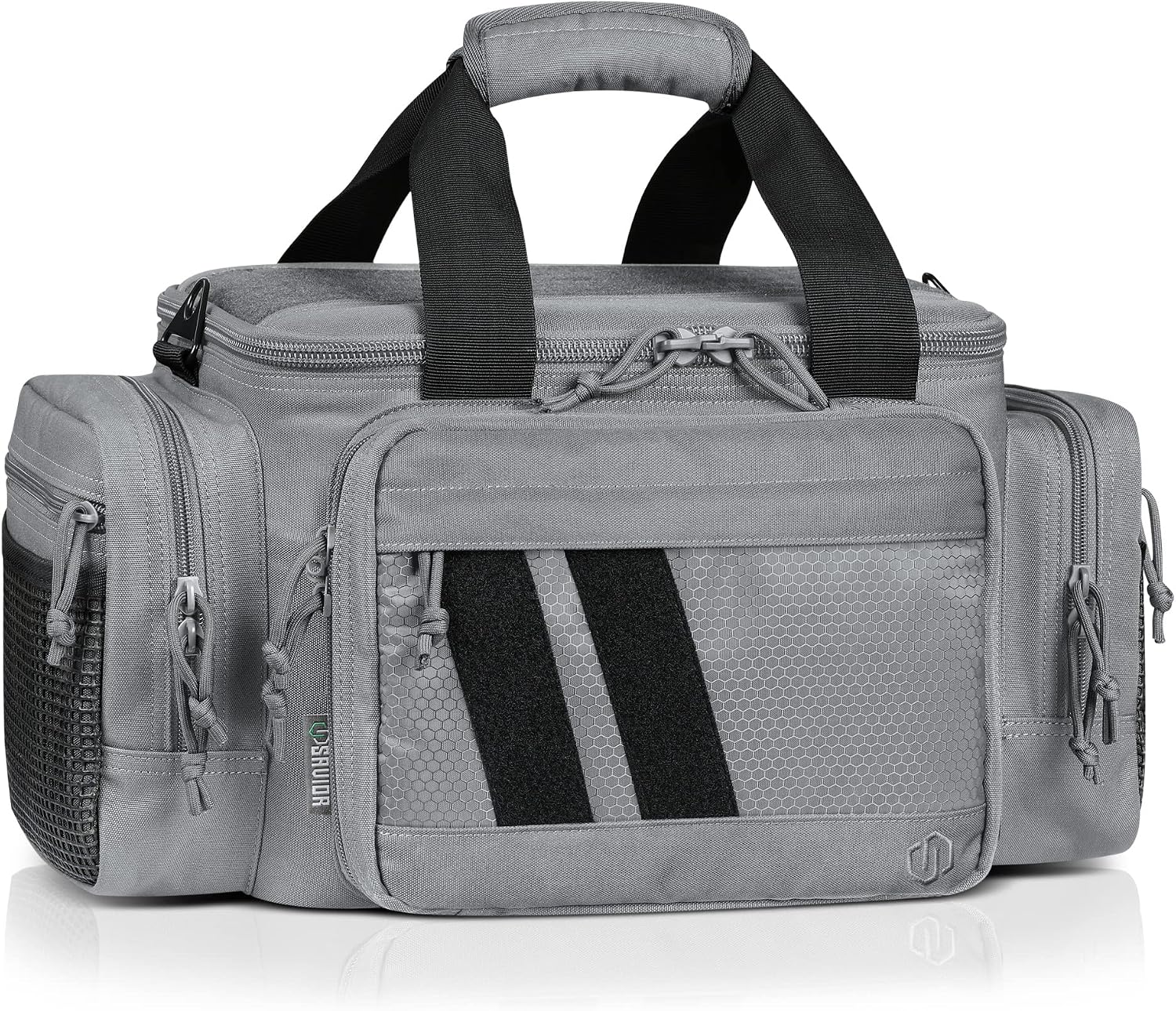 Savior Equipment Specialist Series Tactical Triple Pistol Shooting Range Duffle Bag Gun Carrying Case, Rigid Compartment Frame, Lockable Zippers, 3 Handgun Sleeves & Shoulder Strap Included