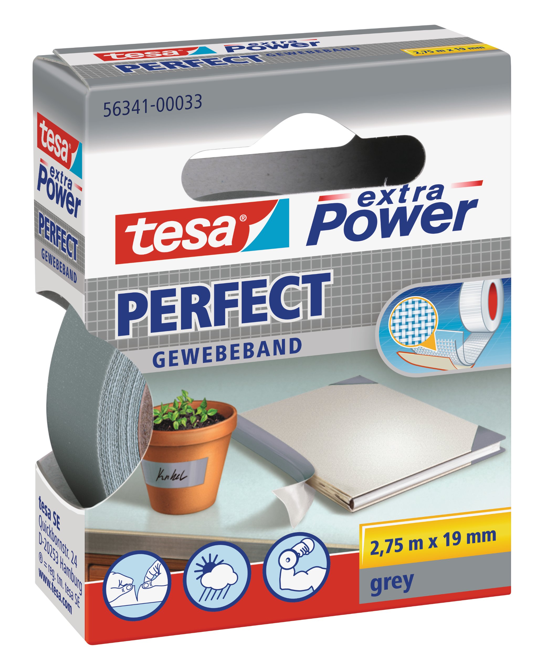 Tesa Extra Power Fabric Tape 19 mm x 2.75 M, 563410003302