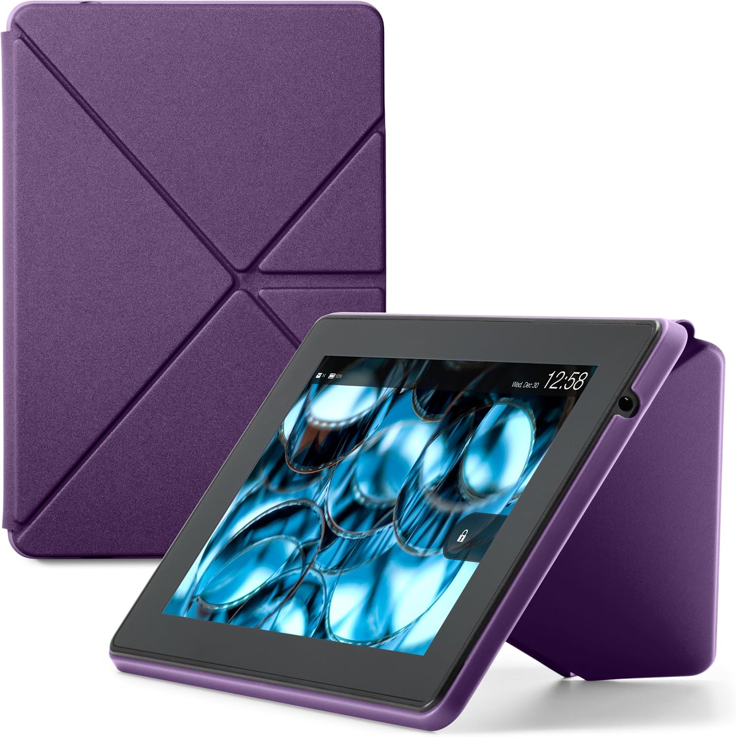 Amazon Kindle Fire HD Standing Polyurethane Origami Case (only fit 3rd generation), Purple