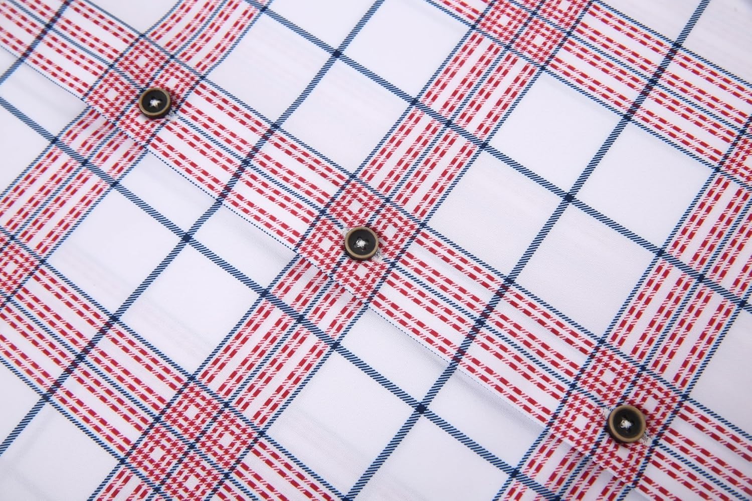 Alex Vando Mens Print Plaid Button Down Shirts Wrinkle Free 4-Way Stretch Casual Dress Shirt for Men - Image 4