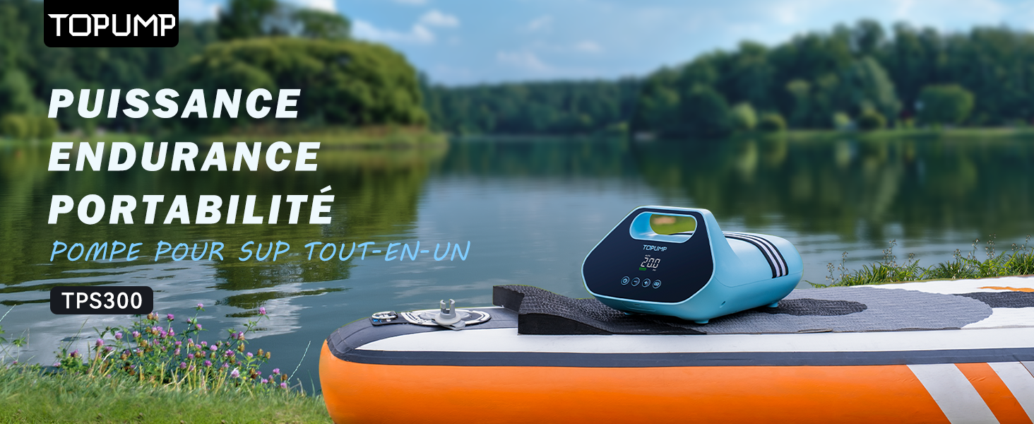 TONSIM Pompe Électrique Sup Paddle Board 20 PSI – Gonfleur Paddle Board – Pompe À Air 12V DC 110W Haute Pression avec Arrêt Automatique, Pompe pour Paddle, Kayak, Tente, Matelas et Bateaux