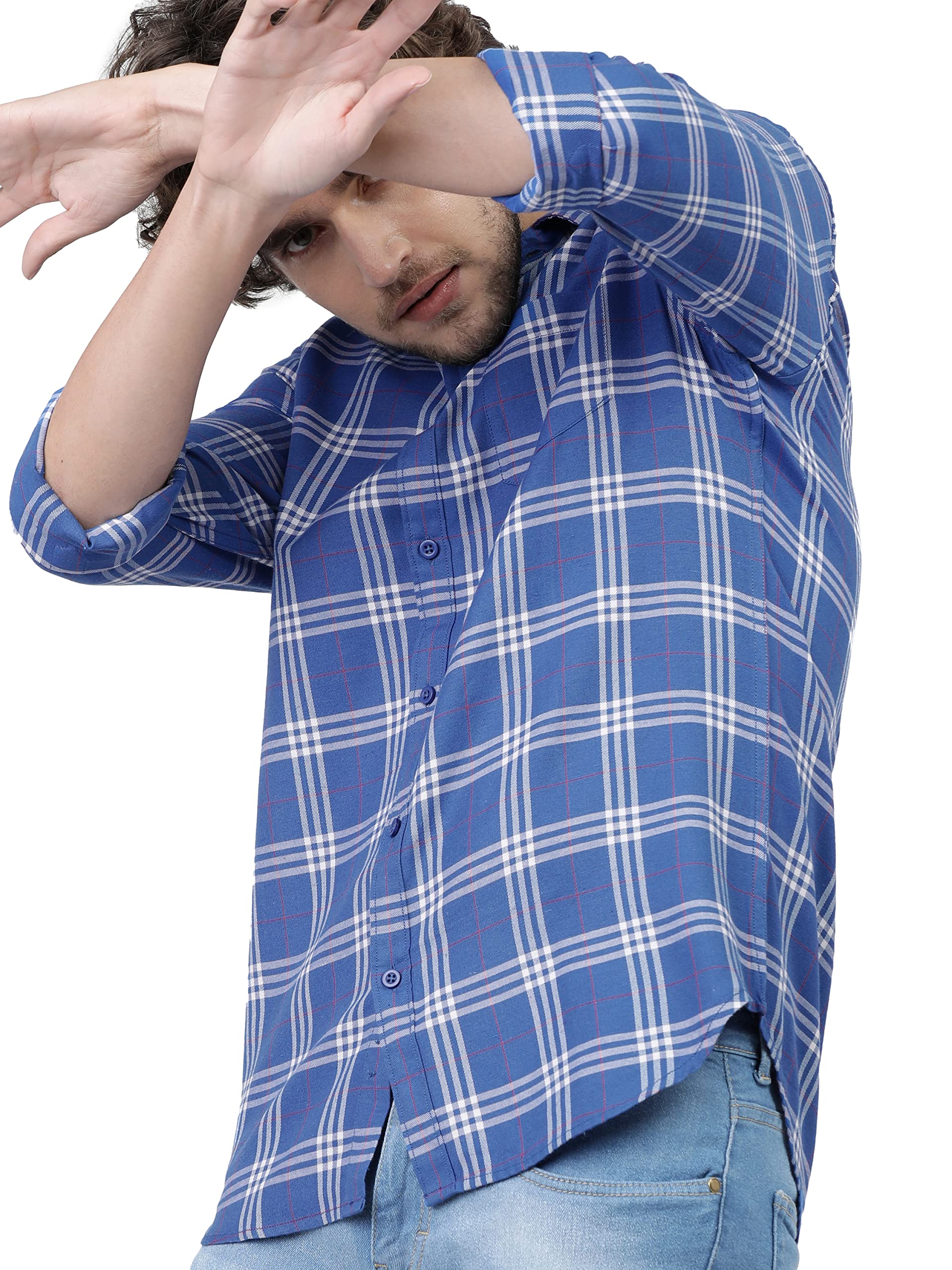 KETCHMen's Polyester Slim Fit Shirt