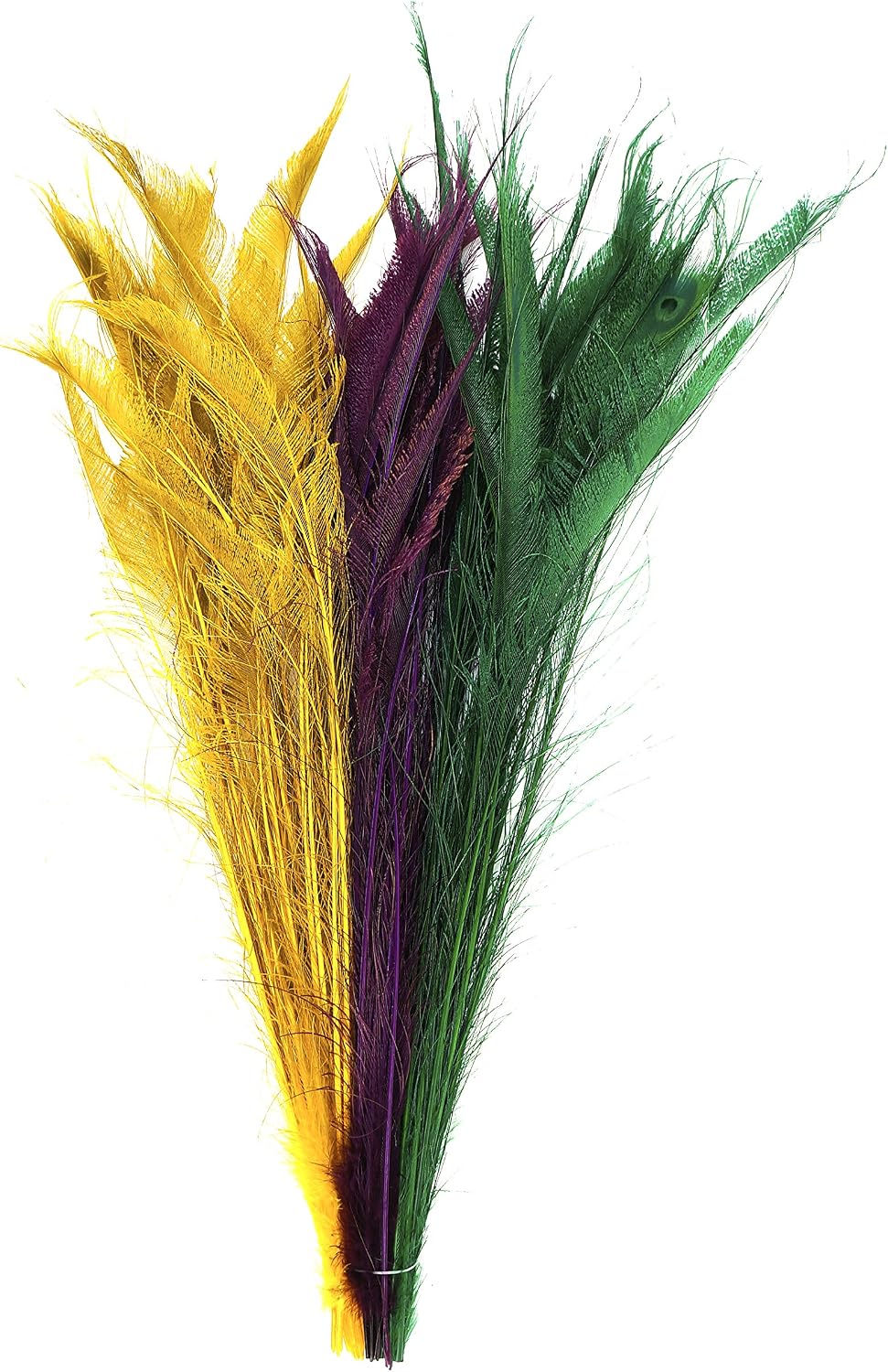Zucker Feather Products Bleached Dyed Peacock Sword Feathers - 15-25" 100pc Wedding DIY Craft Home Decor Mardigras Mix