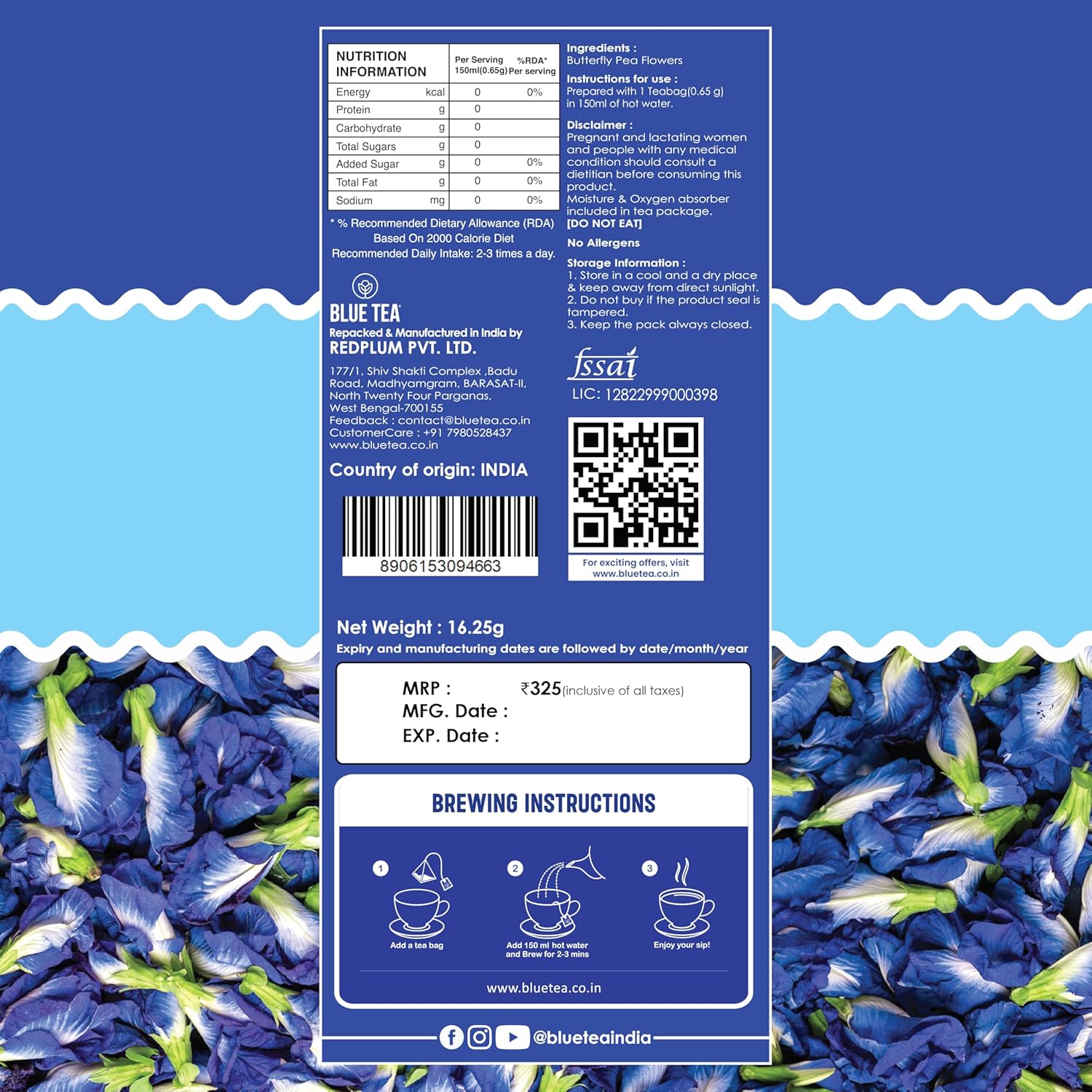 Buy Now Blue Tea - Butterfly Pea Flower Tea - 25 Tea Bags - Plant Ba... 2 Buy Now Blue Tea - Butterfly Pea Flower Tea - 25 Tea Bags - Plant Ba...