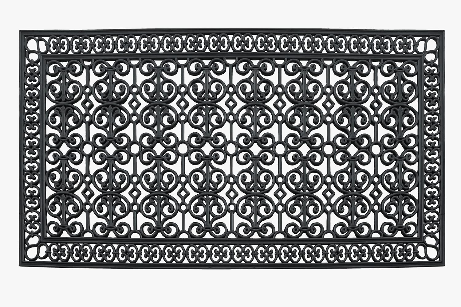 A1HC Extra Large Floor Mat, Natural Rubber, 36”x72”, Ideal for entryway, Scrapes Shoes Clean of Dirt & Grime, Heavy Duty Door mat for Indoor Outdoor, Front Door Mat for Entry, Patio, Busy Areas Black Estate- Xx Large 36 in x 72 in