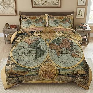 Pamnest World Map Comforter Set