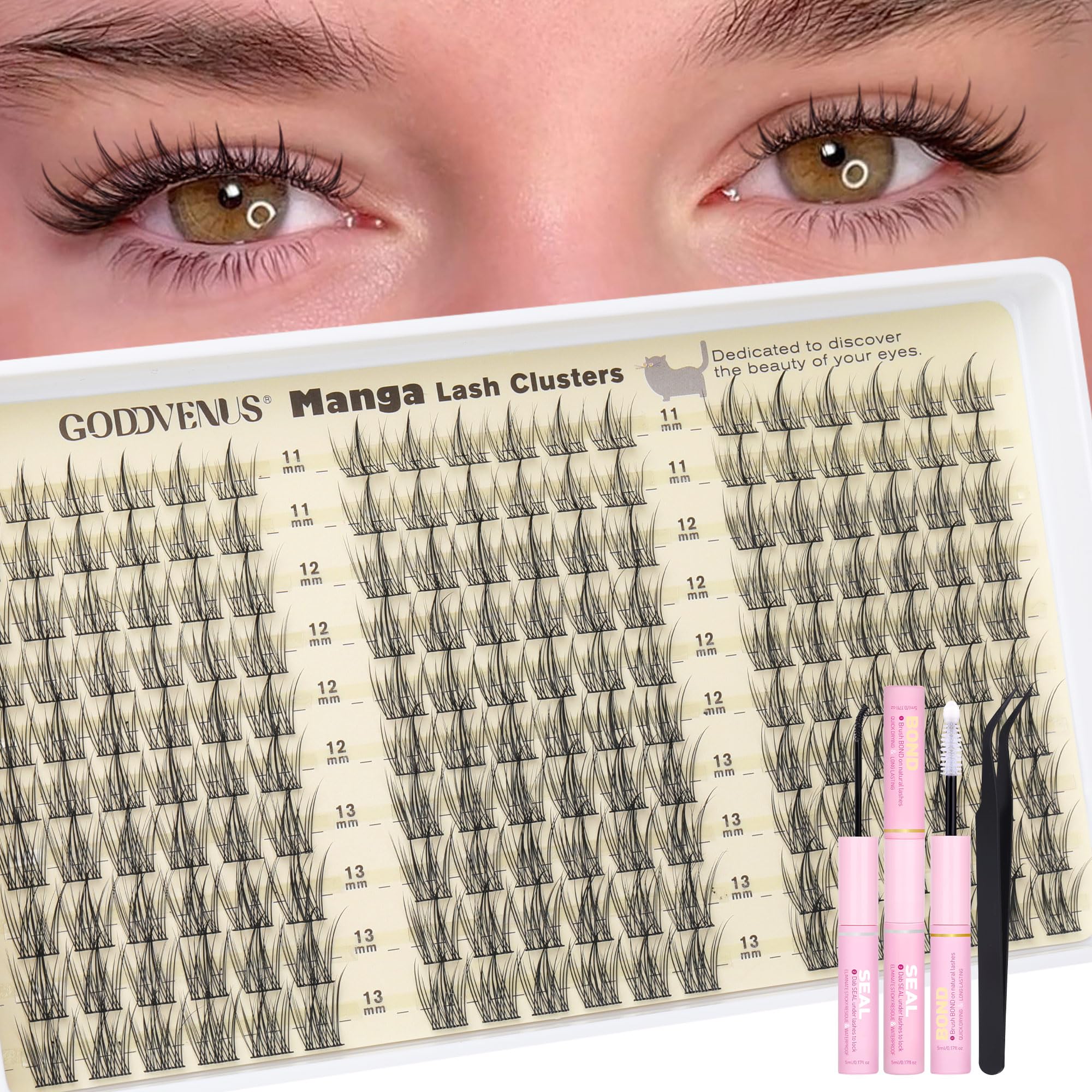 Photo 1 of Goddvenus Wispy Lash Clusters - C Curl, Natural Fairy Extensions