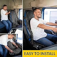 Vista 7 de ZONETECH Funda de asiento con cuentas para refrigeración, cojín de masaje, asiento de automóvil, cuentas de madera natural para semircamión