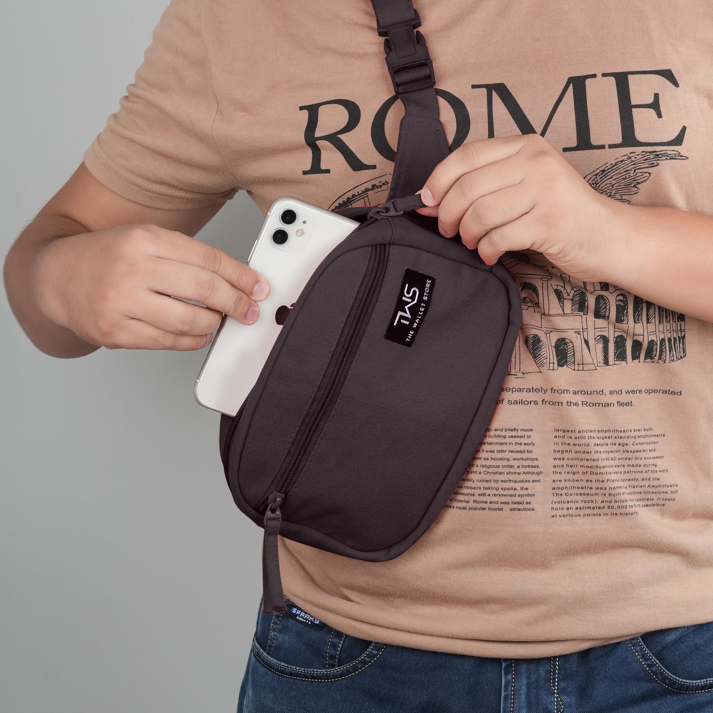 The Wallet Store Urban Trek Canvas Fanny Bag - Brown