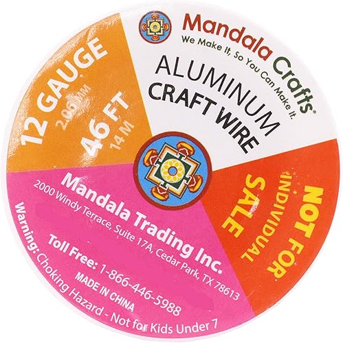 Vista 595 de Mandala Crafts Alambre de aluminio anodizado de calibre 8 para hacer joyas, alambre neutro flexible de color de 128 pies, flexible y flexible