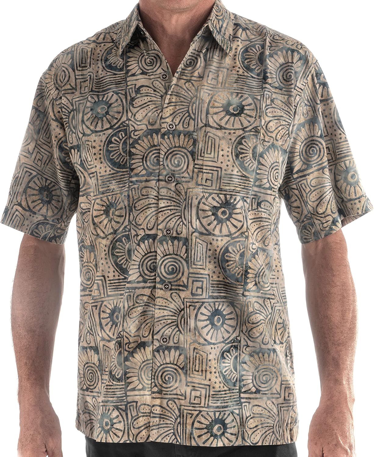 Johari West Men's Hawaiian Shirt Short Sleeve Button Down Casual Tropical Shirt