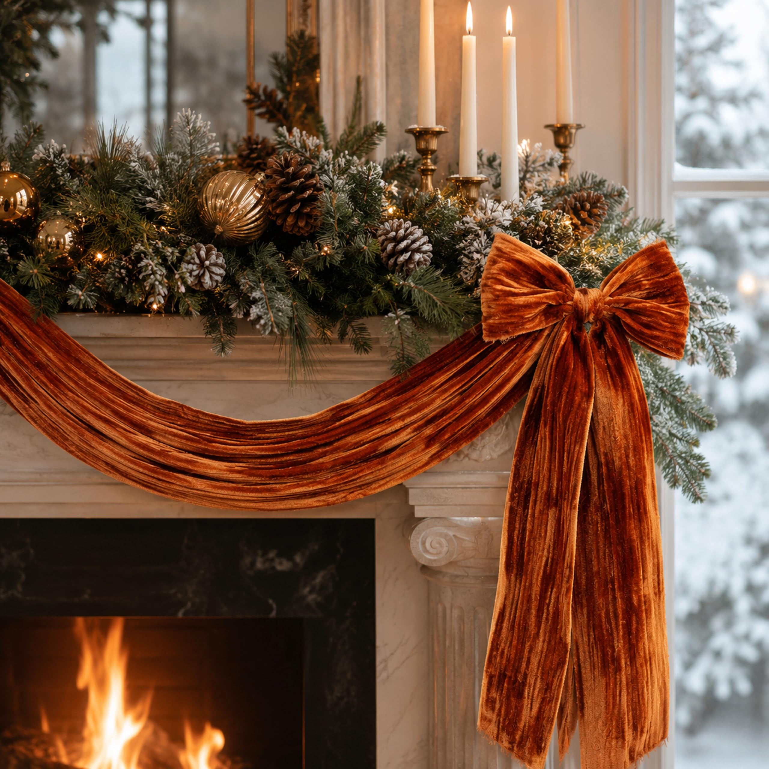 Amazon.com: DINDOSAL Copper Crushed Velvet Ribbon, 3 Inch x 3