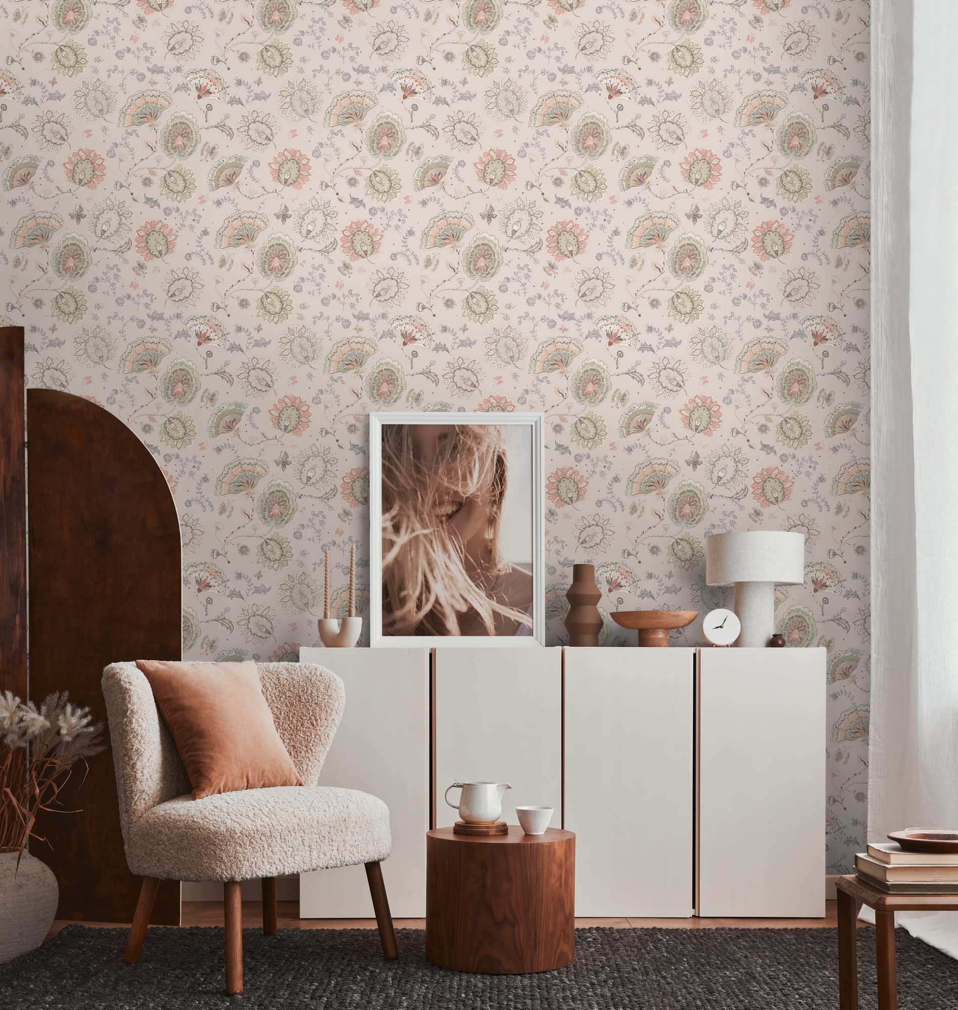 A.S. Creation House of Turnowsky 388994 Wallpaper Flowers Beige Pink Non-Woven Wallpaper 10.05 m x 0.53 m Made in Germany - Image 3