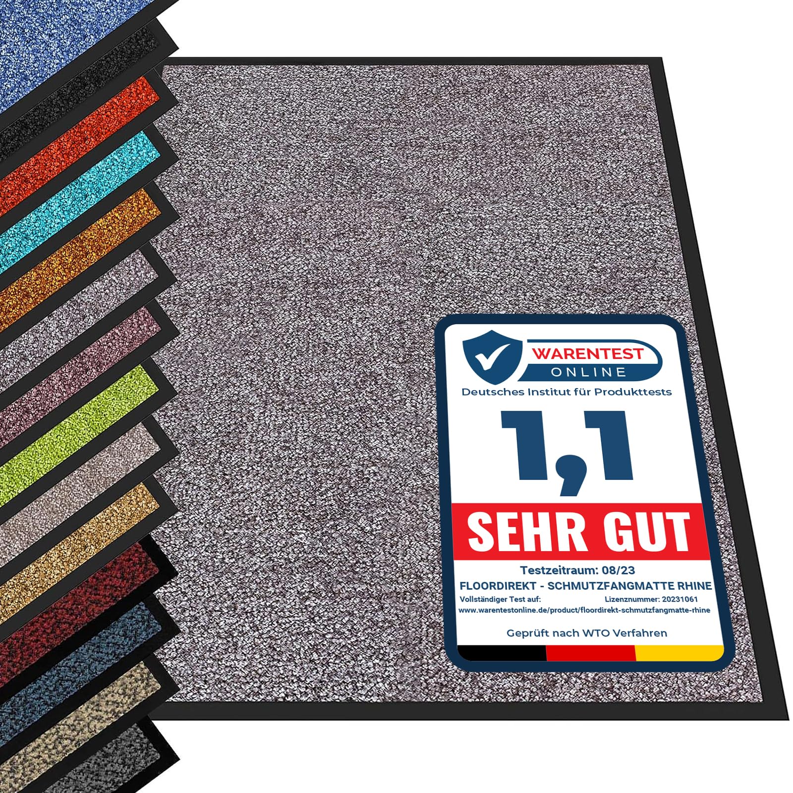 etm Schmutzfangmatte ColorLine | Türmatte in vielen Größen | Fußmatte für Innenbereich | Rutschfester Teppich für Flur, Haustür, Eingang, Eingangsbereich, Vorzimmer