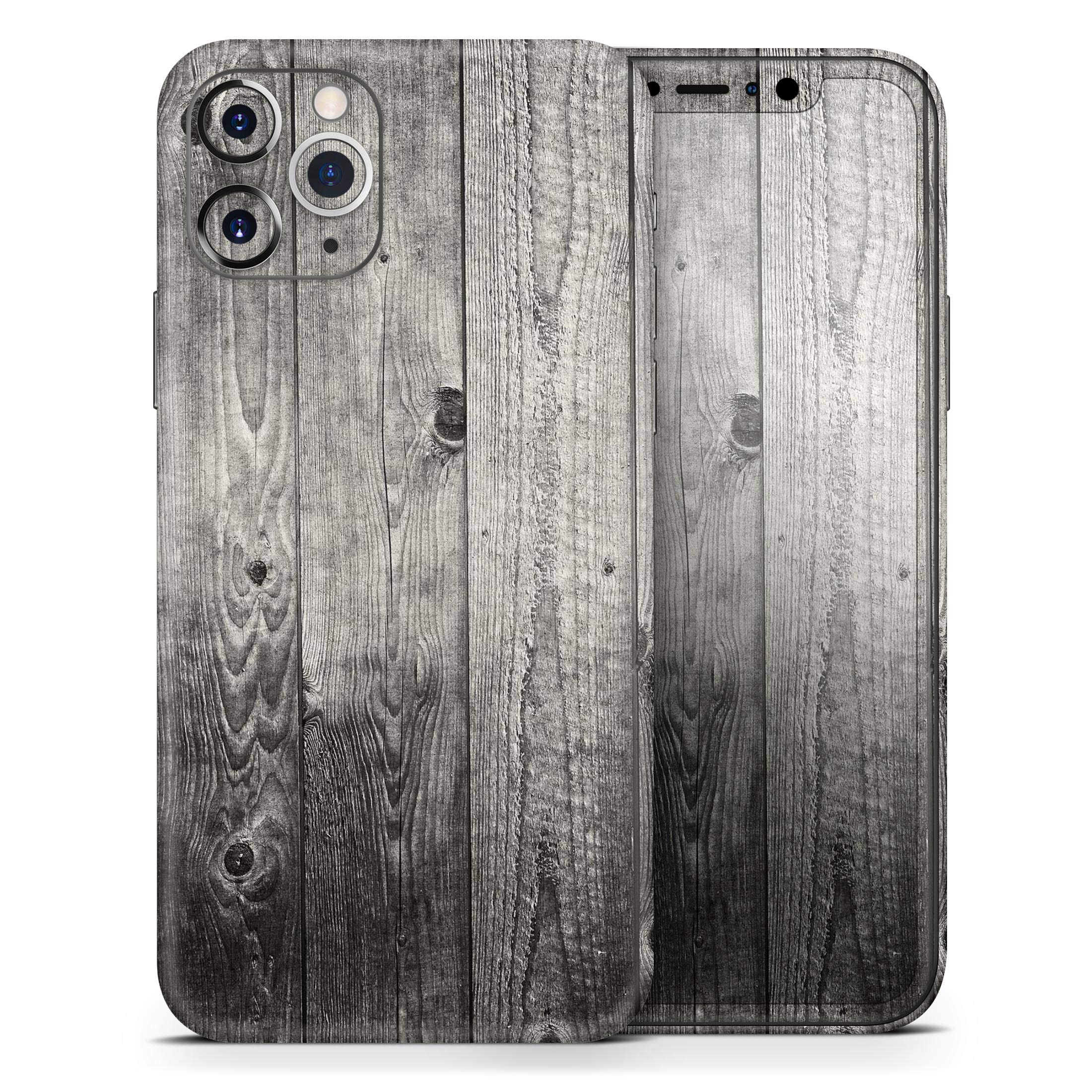 Design Skinz Dark Washed Wood Planks Protective Vinyl Decal Wrap Skin Cover Compatible with The Apple iPhone 11 Pro Max (Screen Trim & Back Glass Skin)