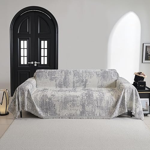 Miniatura 28 de MYSKY HOME Fundas para sofá, fundas lavables para sofá modular, funda de 3 cojines, protector de muebles con borlas para niños, perros y mascotas,