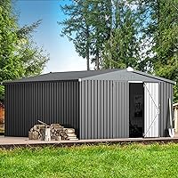 Vista 14 de AECOJOY Cobertizo de 5 x 3 pies, pequeños cobertizos de metal y espacio de almacenamiento al aire libre de 3 x 5 pies, pequeño cobertizo de metal