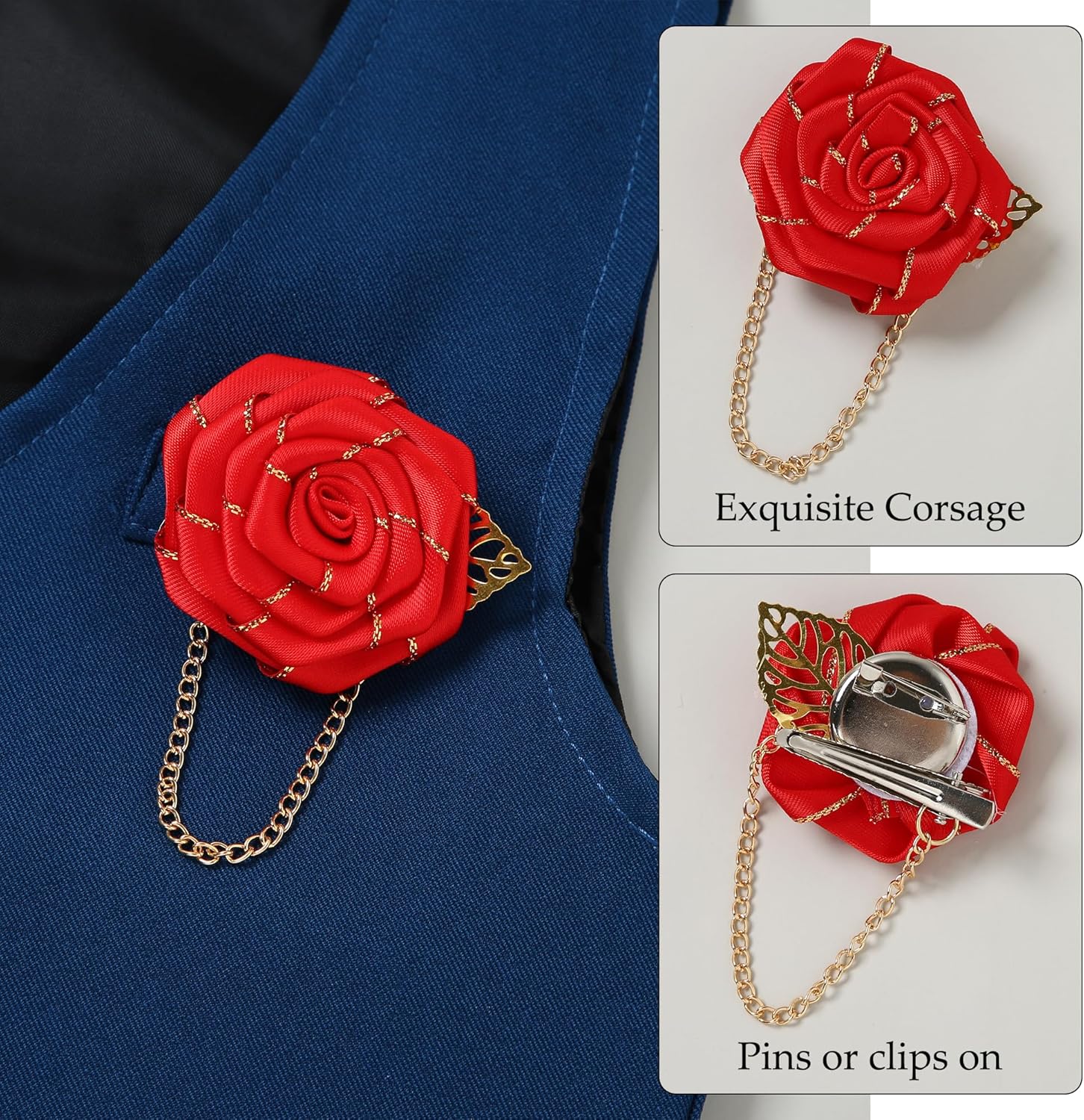 WESIDOM Toddler Boy Clothes Suit Formal Dress Shirt+Bowtie+Vest+Boutonniere+Suspender Pants Boys Gentleman Outfits Set - Image 3