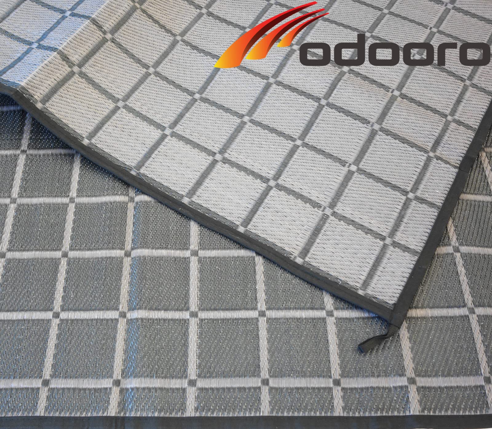 Zeltteppich ´´´odooro WAVETEX Square 2,7m x 3m schwarz-grau | VIELE GRÖSSEN + Farben | Camping Matte Wohnwagen 450 g/m² Outdoor Teppich Vorzelt Teppich Garten Spieldecke | Premium