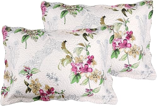 Miniatura 3 de Marina Decoration Juego de colcha de verano de 3 piezas con estampado de Pinsonic en relieve, ultra suave, con 2 fundas acolchadas, patrón de