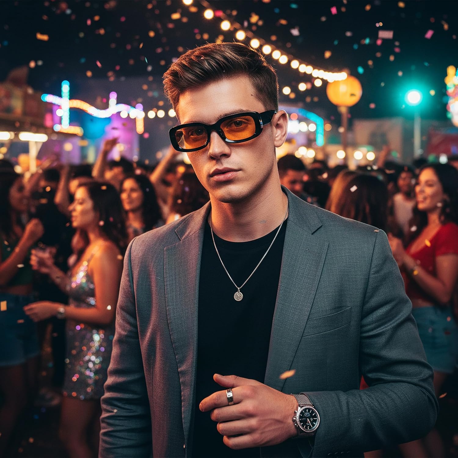 kimorn Retro Rectangle Sunglasses for Women Men Thick Frame Sun Glasses UV Protection Shades K1703 - Image 4