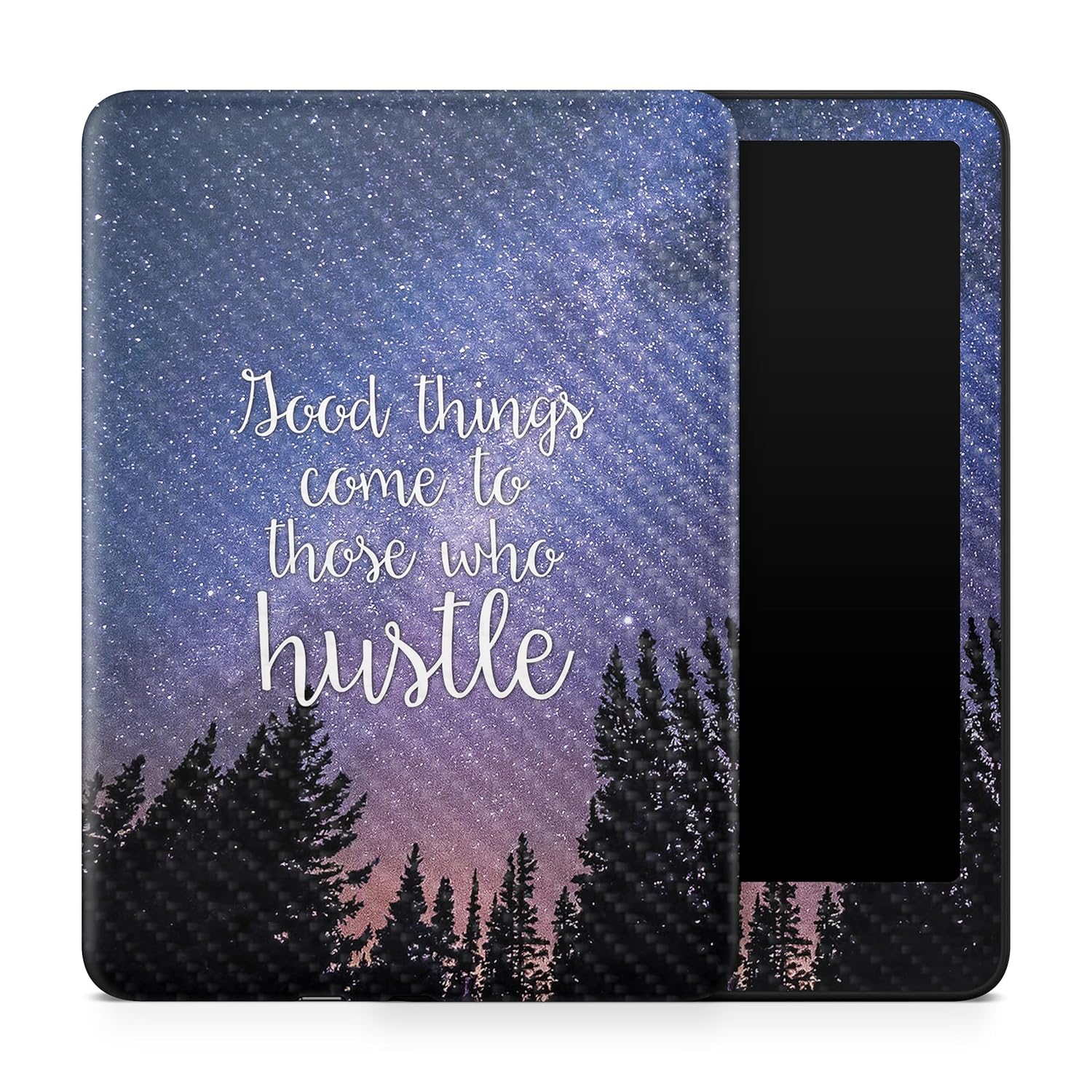 Carbon Fiber Tablet Skin Compatible with Amazon Kindle Paperwhite 12th (2024) - Nighttime Skulls - Premium 3M Vinyl Protective Wrap Decal Cover - Easy to Apply | Crafted in The USA by MightySkins