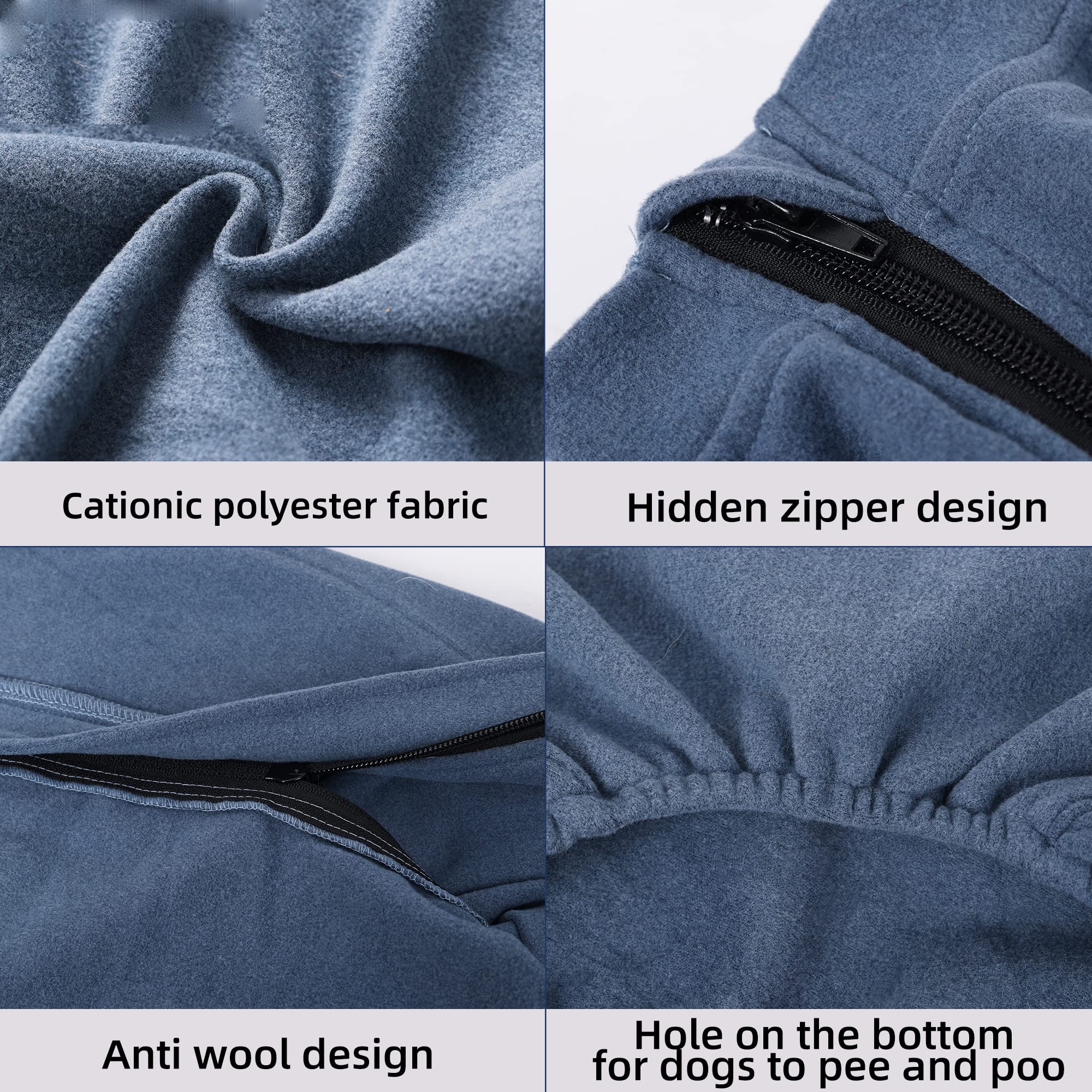 FUNAT Recovery Suit for Dogs Recovery Suit for Dogs After Surgery Winter Suit for Dogs, Blue, XXXL - Image 3