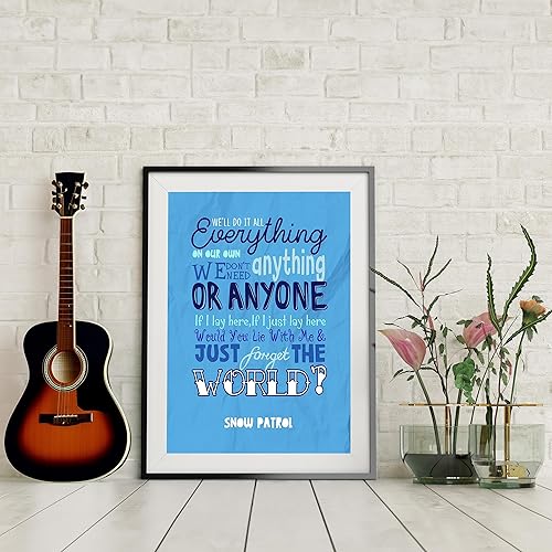 Miniatura 4 de Snow Patrol Band-"Would You Lie With Me & Just Forget the World"-Chasing Cars Song Lyrics-8 x 10" Wall Art Print-Ready to Frame.