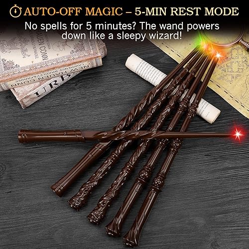 Miniatura 16 de EZVYAO Light Up Magic Wizard Wand with 4 Color Lightings & Sounds - 6 Pack Illuminating Witch Toy Wands for Kids Party Cosplay, Hive