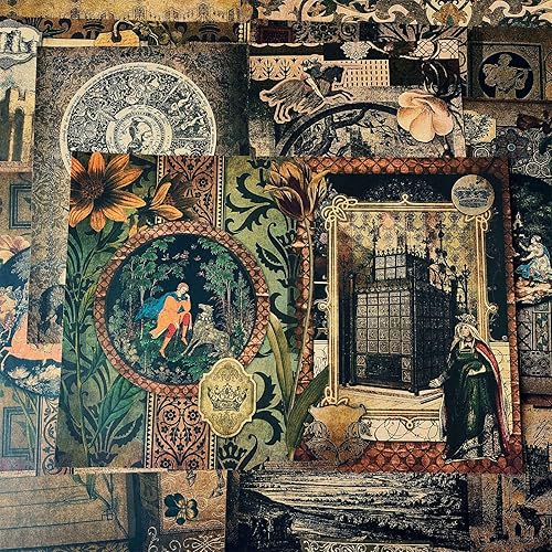 TAYASH Vintage Scrapbooking Materials Scrapbook kit Supplies Pack,Junk Journal Planners Aesthetic Room Wall Art DIY Decor,Collage Album Cottagecore Picture Frames Paper (Medieval Castle Knight)