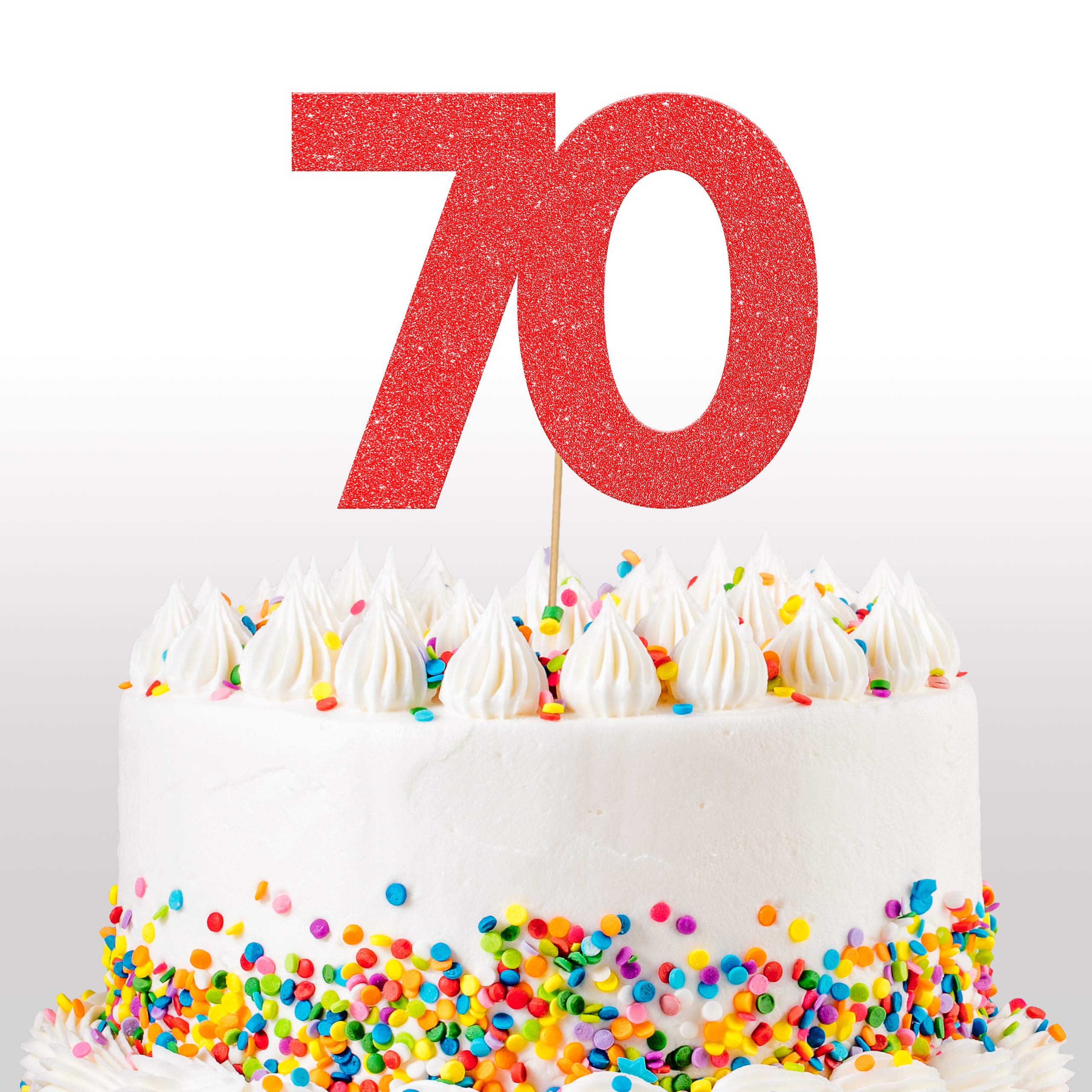 Topper Torta Compleanno Numero 70 Con Strass - Decorazione Elegante Per 70° Anniversario - Foto 8