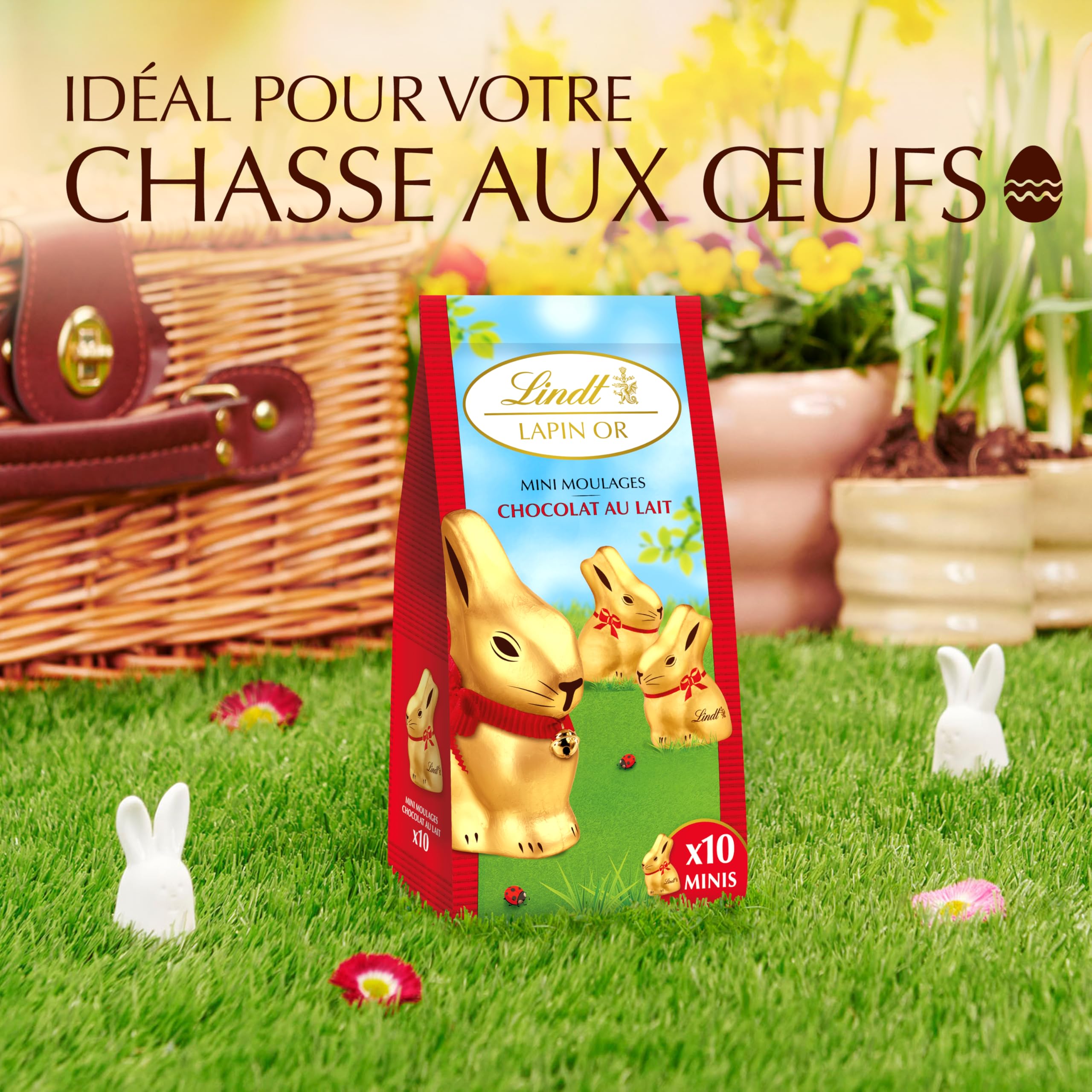 Lindt - Sachet de Mini-Moulages LAPIN OR - Chocolat au Lait - Idéal pour Pâques, 120g - 5