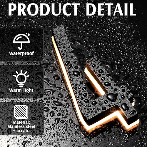 Vista 39 de ROCEEI Número de casa LED retroiluminado de 8 pulgadas 0-9 para direcciones grandes exteriores, número iluminado, impermeable, acero inoxidable