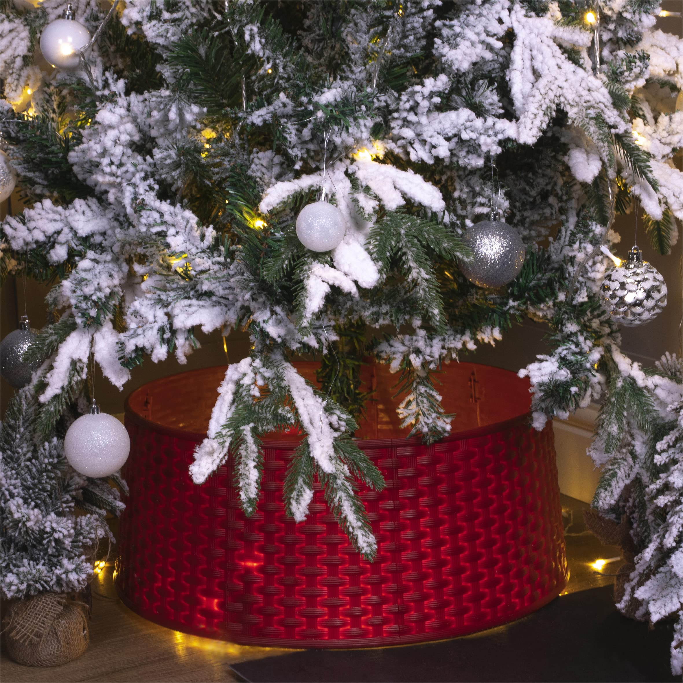 Rattan Style Red Tree Skirt - Netagon - Home & Garden