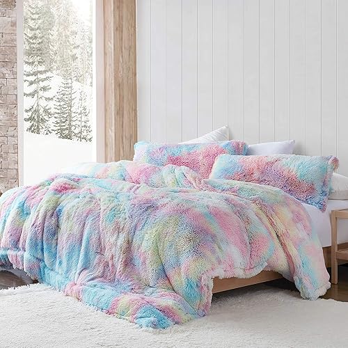 Unicorn Dreamz Coma Inducer - Juego de edredón de tamaño King extragrande - Arco iris de ranúnculo