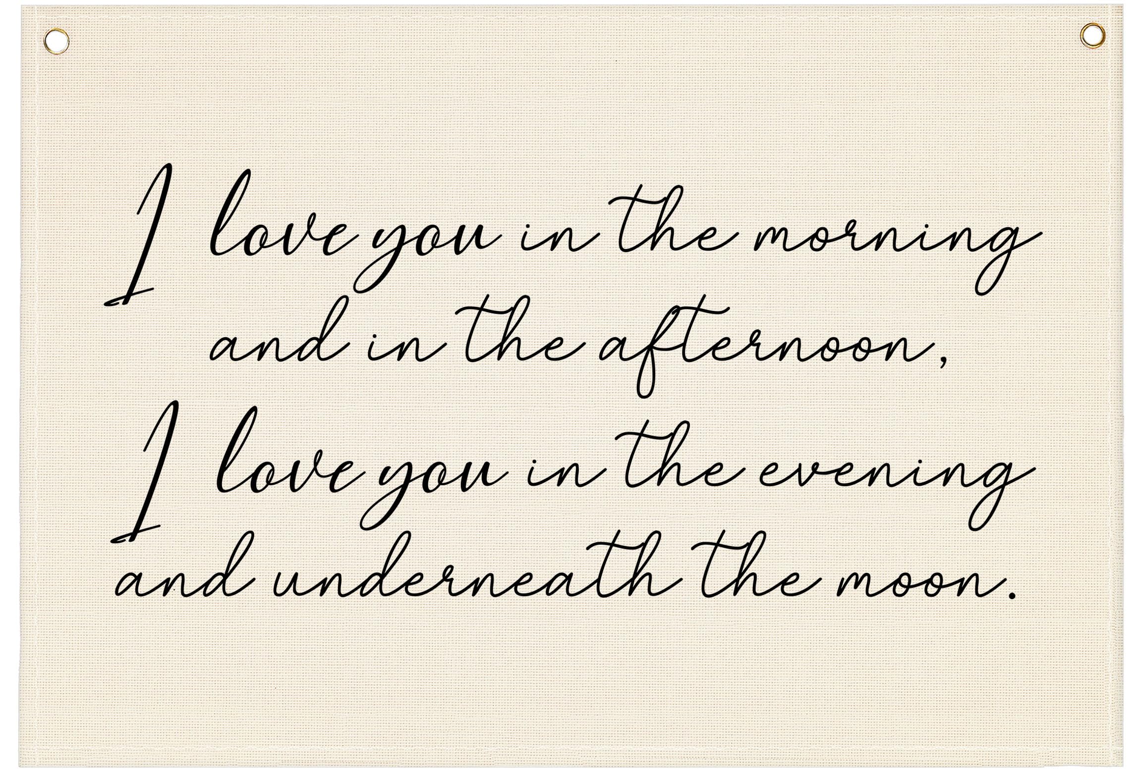 Canvas Banner Flag Sign Poster Wall Decor Gift for Baby Boy Girl Kids Nursery Baby Room Above Crib Playroom Reading Room Door-I Love You In The Morning-Baby,Shower,Birthday Christmas Gift