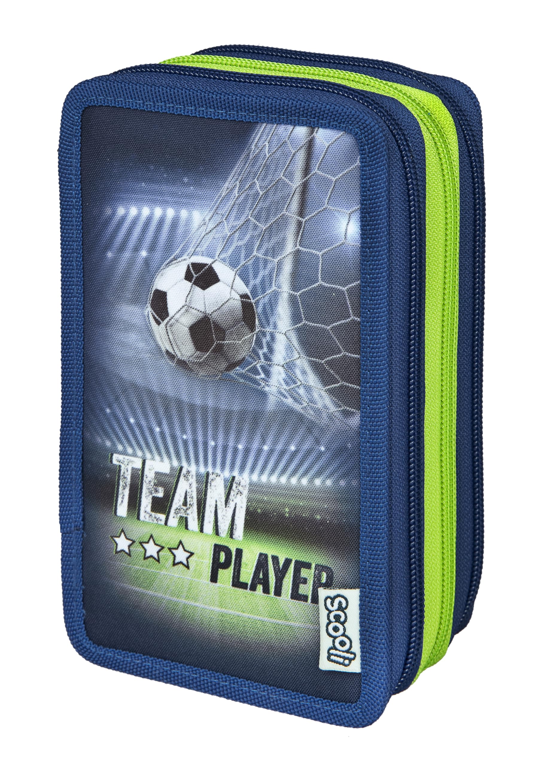 Scooli - Estuche Escolar Tripledecker Team Player - Gran Estuche Escolar con lápices práctico y Funcional - a Partir de 6 años